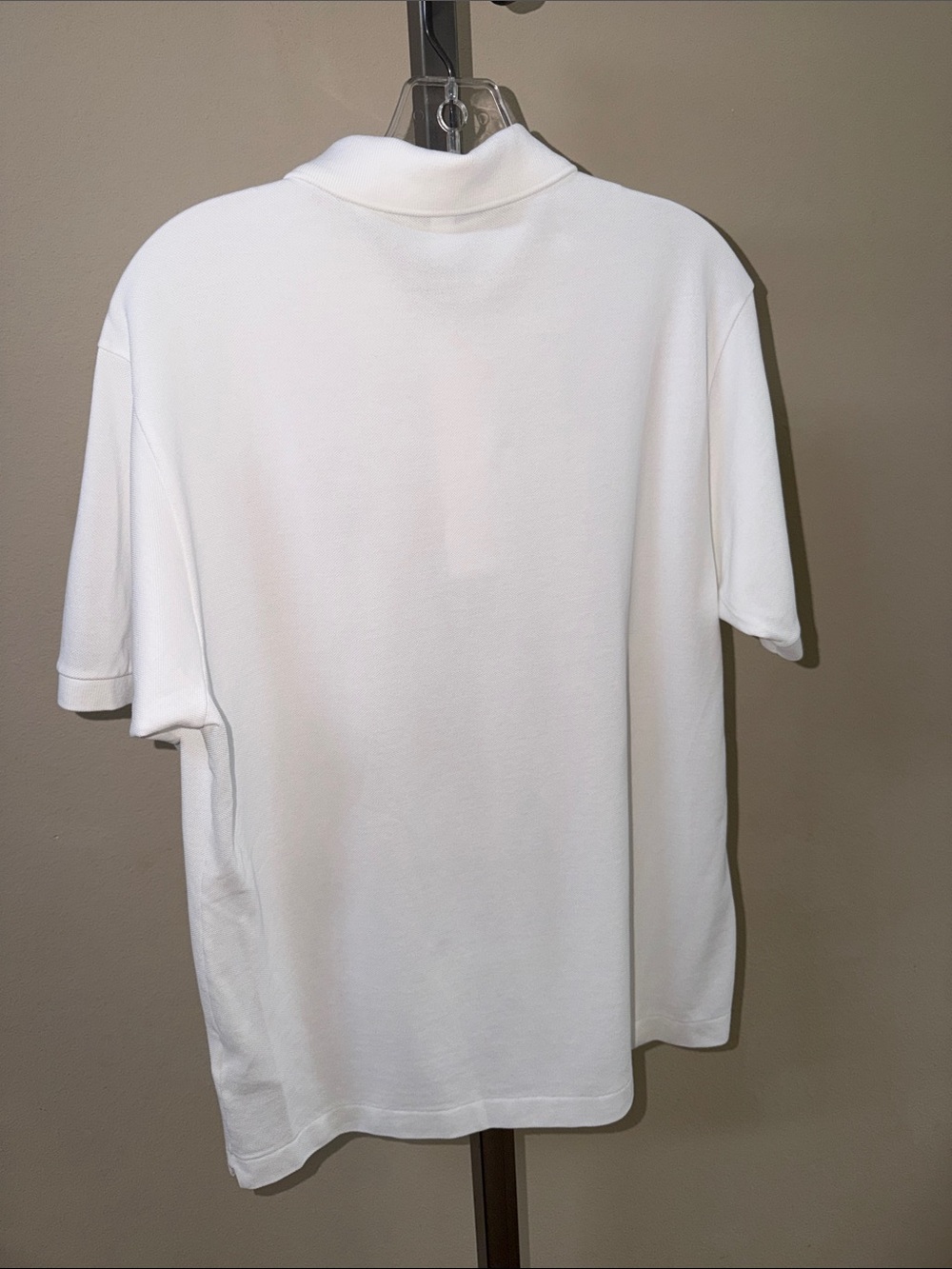 EUC Lacoste White Piqué Polo Classic Fit with Crocodile Logo Size Large - Picture 2 of 4